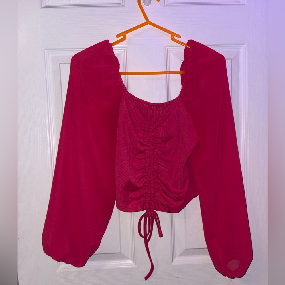 Elegant Pink Ruched Women's Top